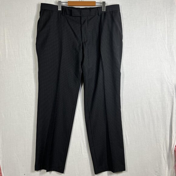 Hugo Boss Suit Mens 46 Long Gray Pinstripe Wool Two Button Jacket Pants 38x32 - Picture 14 of 16